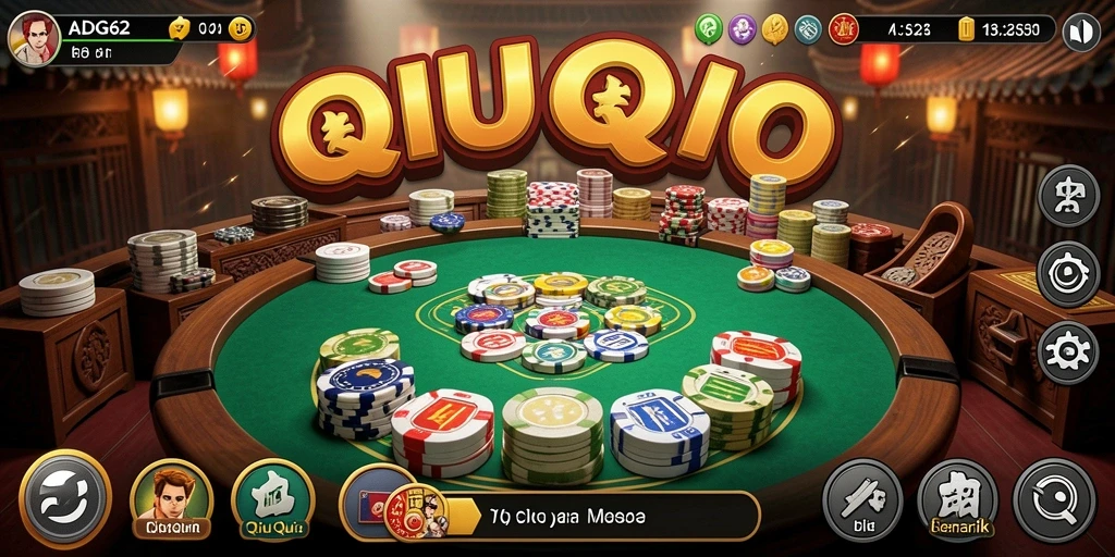 Screenshot ADG62 yang menunjukkan aksi seru permainan QiuQiu.
