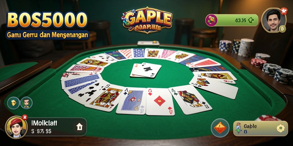 Tampilan gameplay seru dari BOS5000 dalam permainan Gaple.