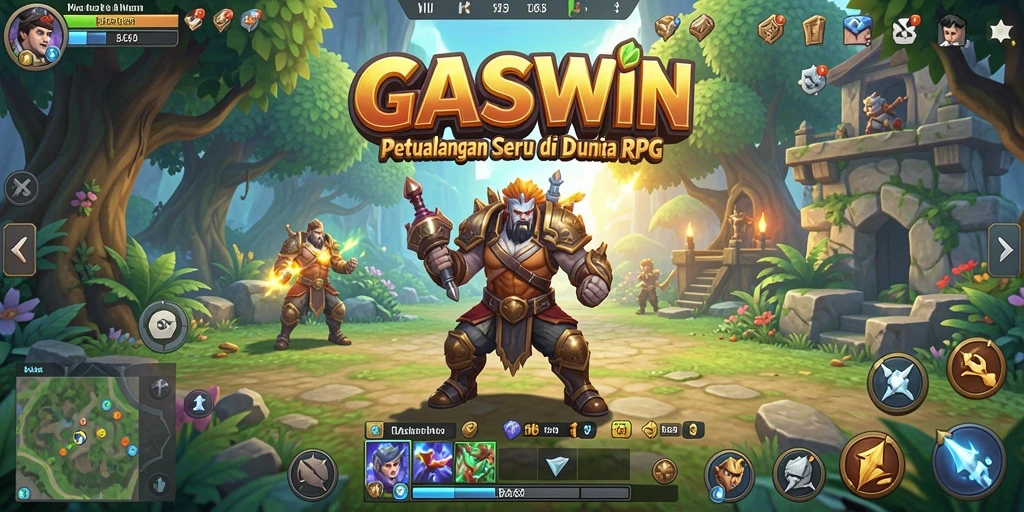 Tampilan gameplay seru di GASWIN dengan karakter dan aksi yang mendebarkan.
