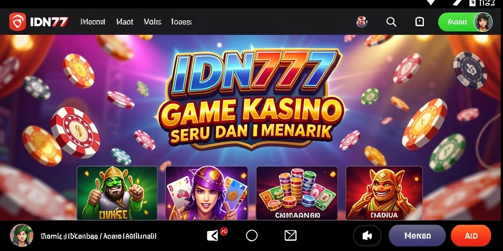 Screenshot utama IDN777 menampilkan gameplay kasino yang menarik dan seru.
