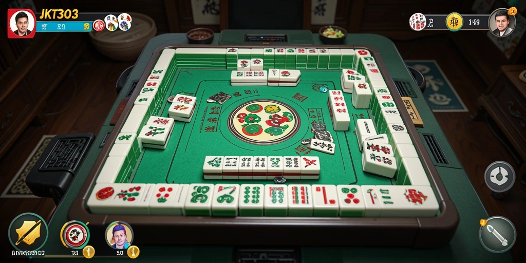 Screenshot gameplay JKT303 menampilkan suasana permainan Mahjong yang seru.