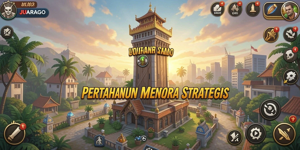 Screenshot utama JUARAGO menampilkan aksi mendebarkan gameplay Tower Defense.