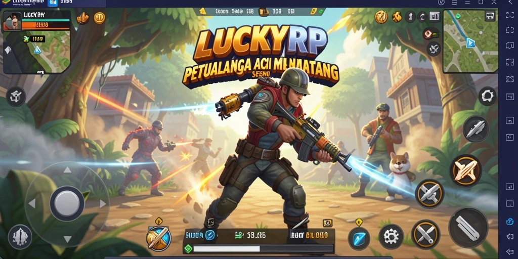Tampilan aksi mendebarkan dari LUCKYRP saat gameplay berlangsung.