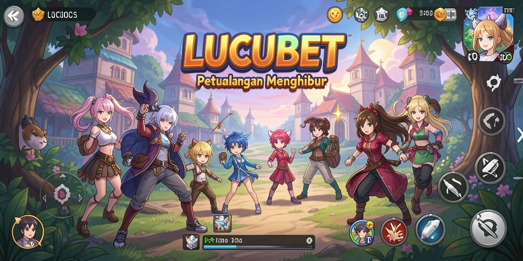 Tampilan gameplay menarik di LUCUBET dengan karakter Anime yang hidup.