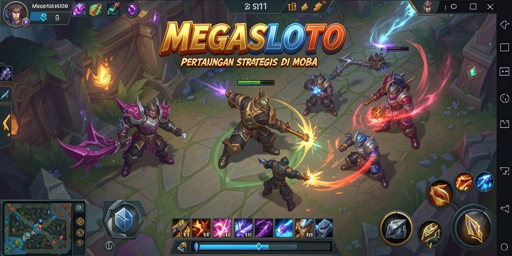 Tangkapan layar gameplay MOBA yang mendebarkan dari MEGASLOTO.