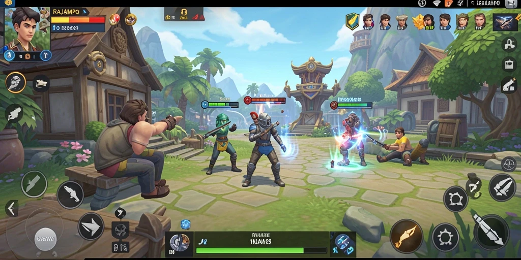 Screenshot RAJAMPO menampilkan gameplay yang seru dan penuh warna.