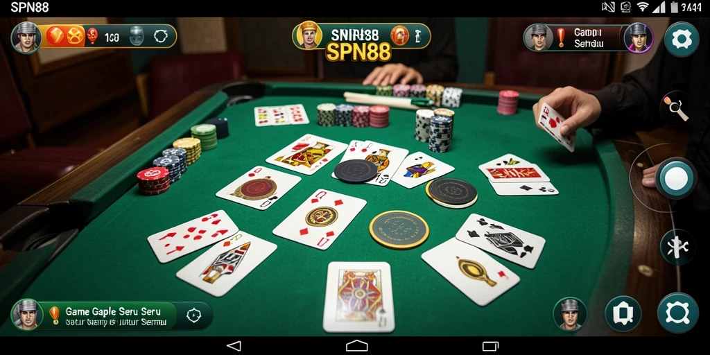Tampilan gameplay SPN88 yang menegangkan dalam permainan Gaple.